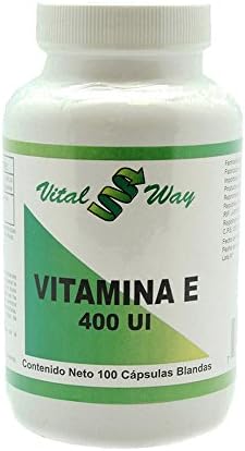 VITAL WAY Vitamin E Natural Ingredients Norish Skin and help with Sun exposure effects 400 UI, 100 Softgel capsules (1)