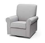 Delta Furniture Avery Upholstered Glider Swivel Rocker Chair, Heather Grey