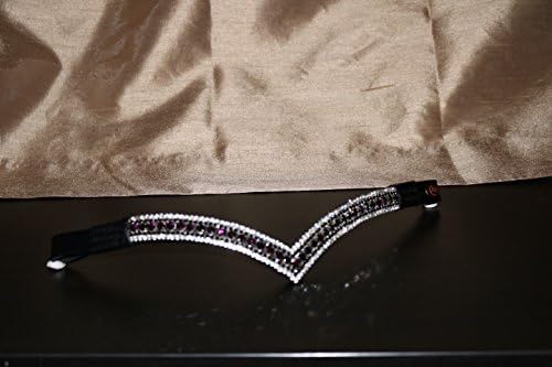 Equipride Beautiful V Shape Bling Crystal Browband Sparkly 5 Row Purple/Clear