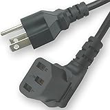 10 Feet Long Right Angled Black AC Power Cord Cable Pure Copper Wire Core in Retail Box for Computer Plasma TV Printer Monitor AC Adapter