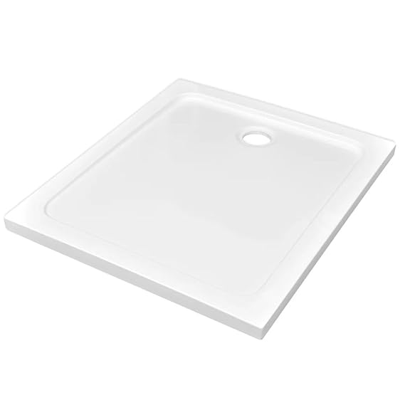 Festnight Rechteckiger ABS-Duschwanne Quadratisch Duschtasse Rutschfest Dusch-Tasse Duschwannenboden Weiß 80x90cm
