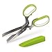 Herb Cutting Scissors, RosyMyth 5 Stainless Steel Blades with Cleaning Comb and Safety Cover, Kitchen Shears for Chopping Fresh Vegetables, Basil, Mint, Rosemary, Chives