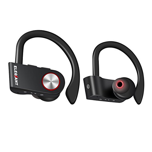 True Wireless Earbuds, ELEGIANT T20 Sport Wireless Headphones with Mic BT 4.2 Noise Cancelling In Ear Bluetooth Earphones IPX5 Waterproof Stereo Headset Secure Fit for Running Driving Gym