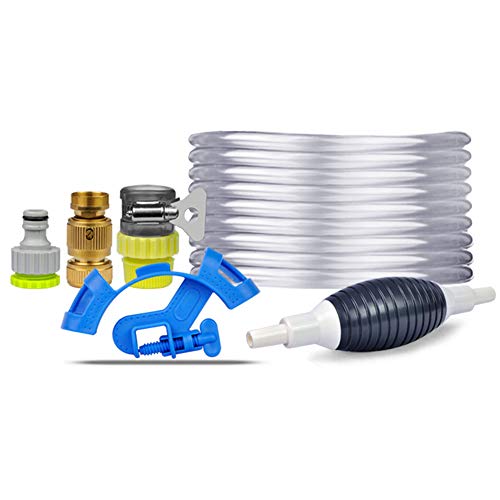 w5bhj88 Aquarium Vacuum Gravel Cleaner Fish Tank Cleaning Tool Siphon Pump Water Changer Water Filter Silicone Syphon Hose Manual Squeeze Fluids Transfer Tool(5m)