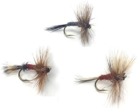 Feeder Creek Wulff Assortment, Royal Wulff, Ausable Wulff & Adams Wulff, Two Dozen Fly Fishing Dry Flies in 4 Sizes (2 of Each Size), Great for Trout, Bass, Panfish & More