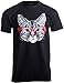 Ann Arbor T-shirt Co. Red Linda Glasses Cat | Funny Belcher Kitty Cute Humor Fun T-Shirt For Men Women