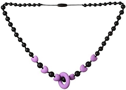 ComfyBaby Beads Follow Your Heart Silicone Teething Necklace BPA Free - Hearts of Purple