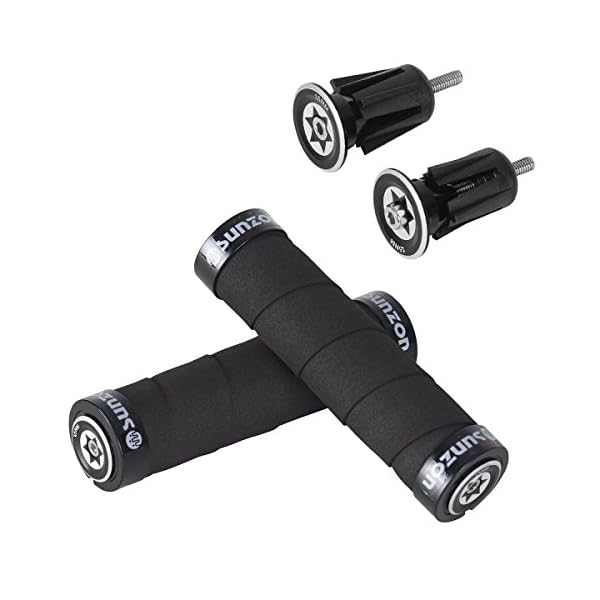 SUNZON Soft Bike Handlebar Grips Double Aluminum Alloy Locking Bicycle Grips for Mountain Road