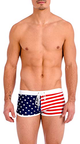 Gary Majdell SportMen's Contrast Boxer Brief Swimsuit