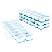 OMorc Ice Cube Trays 4 Pack, Easy-Release Silicone and Flexible 14-Ice Trays with Spill-Resistant Removable Lid, LFGB Certified & BPA Free, Stackable