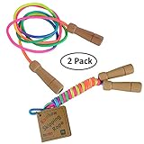 Daju Jump Ropes - Set of 2 - Girls Jumping & Skipping Rope Toy - Rainbow Colored, 7ft Long