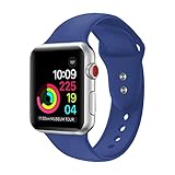 Sport Band For Apple Watch,Soft Silicone Strap Replacement Wristbands For Apple Watch Sport Series 3 Series 2 Series 1 NIKE+ Sports and Edition (Royal blue 38mm S/M)