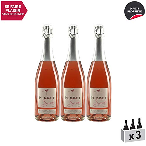 Secret”Véronique Perret” Rosé – Maison Perret – Appellation VDF Vin mousseux de qualité – Origine Savoie – Vin effervescent Doux Rosé de Savoie – Bugey – Cépage Gamay – Lot de 3x75cl