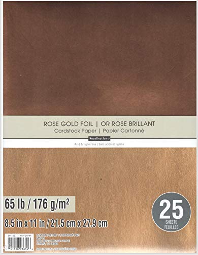 Recollections Rose Gold Foil 65lb Cardstock Paper (25 Sheets)