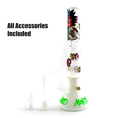 Ulimitx Glass Craft Tube, 15 Inch Dual Water Percolator with Ice Shelf and Rubber Plug - Thumbnail 2
