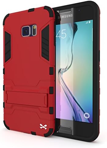 Galaxy S6 Case, Ghostek Armadillo 2.0 Series for Samsung Galaxy S6 Slim Premium Protective Armor Hybrid Impact Fitted Cover Carrying Case | Screen Protector | Kickstand | Ultra Fit (Red)