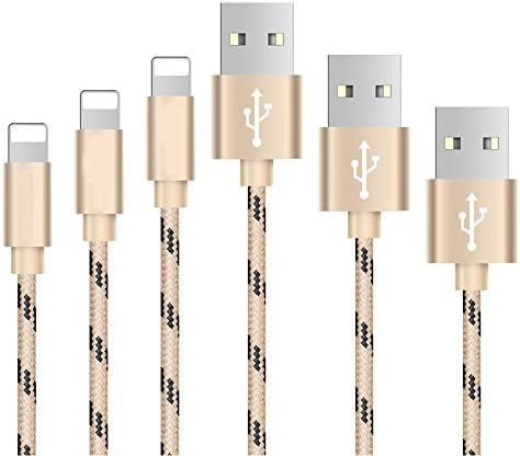 WearPai Charger 3 Pack 3FT 6FT 10FT Lightning to USB Cable Nylon Braided Sync &amp; Charging Cable Charging Cord for iPhone 7, 7 Plus, 6S, 6 Plus, SE, 5S, 5, iPod, iPad Air/Mini