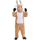EVGVAT Kids Christmas Reindeer Costume Deer Animal Outfits Onesie Party for Boys and Girls
