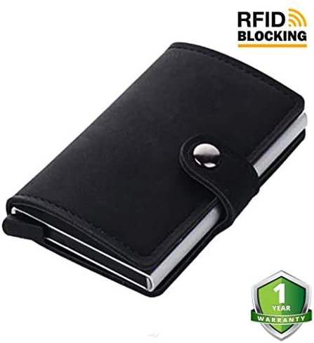 Cell Escape Black PU Leather with Card Holder Smart Minimalist Wallet with Rfid Blocking for Men