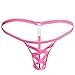 FEESHOW Men's Openwork Pouch Underwear T Back G String Thongs Hot Pink One size