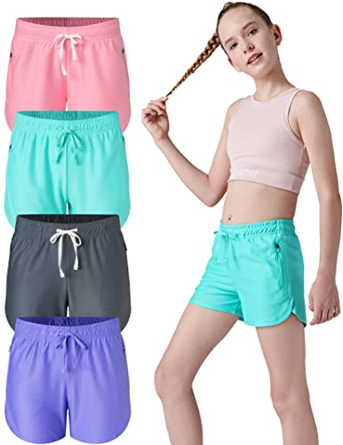4 Pack Youth Girls Athletic Shorts 3