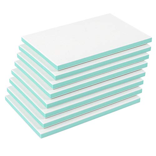 SGHUO 8 Pcs 4" x 6" Green Rubber Carving Blocks for Stamp Soft Rubber Crafts, Soft and Easy to Carve, White Outer Layer, Green Inner Layer