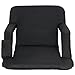 ZENY Set of 2 Portable Stadium Seat Chair for Bleachers or Benches,Folding Reclining Seat Black Bleachers 5 Positions,Padded Cushion Backs and Armrest Support and Bottle Pocket (Black 2 Set)