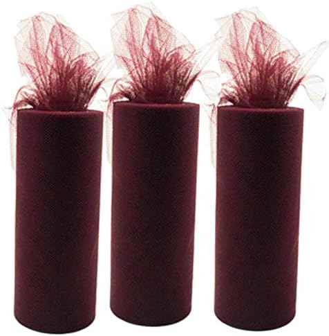3pcs Tulle Roll Spool Fabric for Women DIY Tutu Hair Bands 40th Birthday Party Decoration Table Skirt Gift Packaging Red…