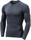 TM-YUD34-DGY_Large Tesla Men's Thermal Wintergear Compression Baselayer Long Sleeve Top YUD34