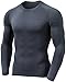 Tesla TM-YUD34-DGY_Large Men's Thermal Wintergear Compression Baselayer Long Sleeve Top YUD34