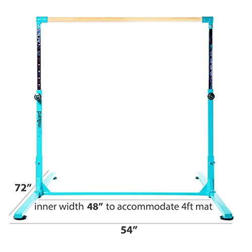 Milliard Professional Gymnastics Kip Bar Height Adjustable, Bright Teal