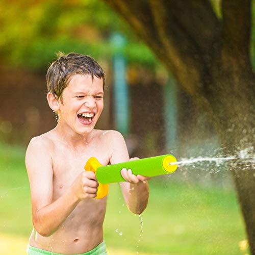 Kiztoys Water Gun for Kids Adults,4pcs Super Water Pistol Cool Summer 35cm Foam Pump Action Water Gun Toy 8m Range,Pool Beach Garden Lawn Water Fight,Gifts for Boys Girls