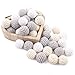 Baby Love Home 50pc White Gray Series Wooden Crochet Beads DIY Teething Necklace Bracelet for Baby Handmade Wooden teether Baby Teether Toys