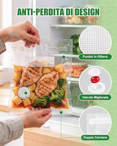 Babacom 30 Pieces Reusable Vacuum Food Bags with Air Valve and 10 Locking Clips (L:30 x 34 cm), BPA Free, Vacuum Food Bags for Freezer/Sous Video Cooking/Storage
