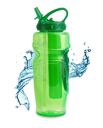 Cool Gear Solstice Water Bottle with EZ-Freeze Ice Pack 32 Ounce (Comes with Free How to Live Stress Free Ebook)