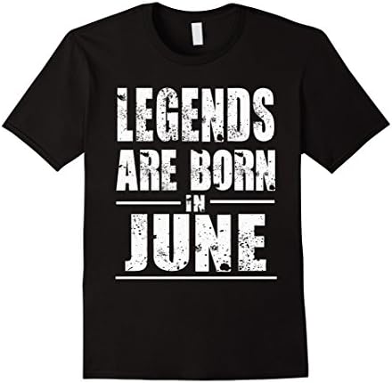 Mens Legends Born In June, Grunge Effect Gift Large Black
