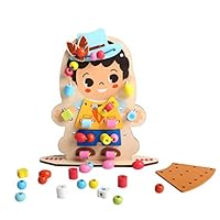 iwood Wooden Stringing Beads Lacing Toys Threading Learning Early Development Educational Toys for Boys Girls Toddlers Double Sided Templates for Ages 3+(Party Girl)