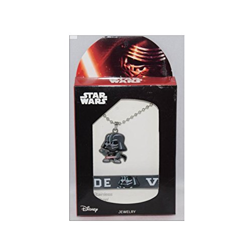 Disney Star Wars Stainless Steel Darth Vader Bobble Head Necklace / Pendant & Rubber Bracelet