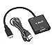 J&D Mini HDMI to VGA Adapter Cable Converter (Black, Adapter)