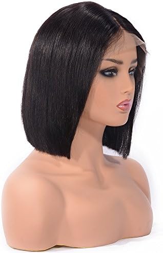 Short Bob Human Hair Full Lace Wig for Women Straight Hair Shoulder Length Bob Wig Natural Color 8inches