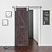 SMARTSTANDARD 5ft Heavy Duty Nickel Sliding Barn Door Hardware Kit - Smoothly and Quietly -Easy to Install - Includes Step-by-Step Installation Instruction Fit 30