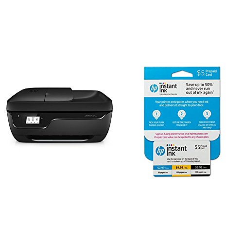 HP OfficeJet 3830 All-in-One Wireless Printer with Mobile Printing (K7V40A) and Instant Ink Prepaid Card for 50 100 300 Page per Month Plans (3HZ65AN)