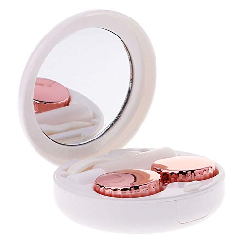 VintageBee 3 PACK Round Contact Lens Case Cute Travel Portable Contact Lens Storage Box Container Holder Kit with Solution Bottle,Tweezers,Stick Connection,Lens Holder Kit, with Solution Bottle,Tweeze - Thumbnail 7
