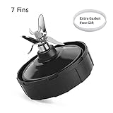 Eyesworld 7 Fins Replacement Parts for Nutri Ninja Auto iQ BL482 BL642 NN102 BL682 BL2013 Series Blenders (Black)