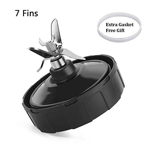 Eyesworld 7 Fins Replacement Parts for Nutri Ninja Auto iQ BL482 BL642 NN102 BL682 BL2013 Series Blenders (Black)