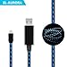 EL-AURORA iPhone Lightning Charger Cable, 3ft Visible Flowing LED USB Lightning Cable Light Up Charger Sync Data Cord for iPhone X/8/8 Plus/7/7 Plus/6/6 Plus, iPod and iPad (black)