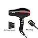 1875W Salon Hair Dryer Negative Ionic Blow Dryer with Air Flow Nozzle 2 Speed and 3 Heat Settings Professional AC motor,Black