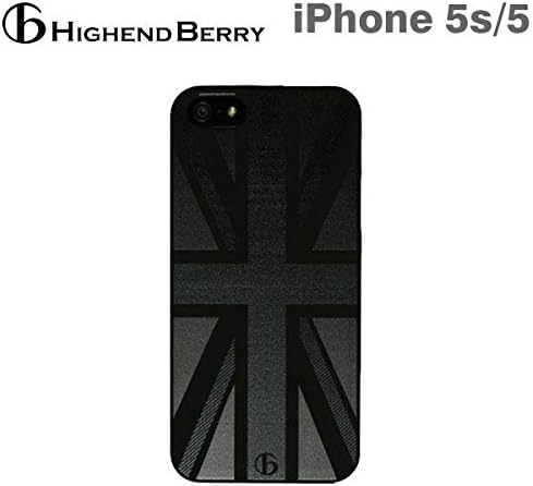 Highend Berry Black Rubber Union Jack Case for iPhone 5/5s