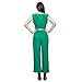Amoin Women V Neck Sleeveless Design Solid Color Casual Elegant Jumpsuit