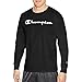 Champion Men's Athletic Men's Classic Jersey Long Sleeve Script T-Shirt, Black, Med